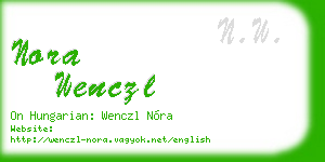 nora wenczl business card